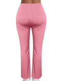 Women's Clothing Autumn and Winter Casual Simple Fashion Slim Ribbed Leggings Solid Color High Waist Trousers for Women