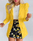 Sets for Women 2 Pieces 2024 Spring Plaid Print Notched Neck Long Sleeve Blazer & Elegant High Waist Mini Skirt Set Office Lady