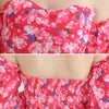 Elegant Floral Blouses For Women Sexy Backless Off Shoulder Crop Top Youth White Blouse Fashion Summer Women Clothing 2024