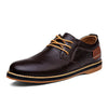 Mens Shoes Hand Sewn Cowhide Leather Shoes Men's Casual Loafers Plus Size 38-48