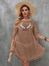 Swim Vacation Plus Size Sexy Loose Beach Dress Bikini Cover Up Swimsuit Hollow Out Casual Beachside Cover-Up Dress Beachwear