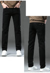 New Plus Size High End Casual Pants for Men's Straight Stretch Loose Mid High Waist Long Pants Brand Clothing Slim Jeans 28-44
