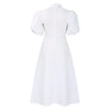 Elegant Party Dresses for Woman 2024 Luxury Bow Collar Short Sleeve High Waisted A Line Pleated Ankle Length Birthday Party Robe