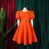 Elegant Dresses for Woman 2024 O Neck Short Sleeve High Waisted Pleated Mid Calf Luxury Female Birthday Party Dinner Vestidos