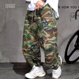 Mens American Tactical Cargo Pants Premium Camo Baggy Loose Fit Vintage Streetwear Korean Style Trendy Workwear Khaki Pants Male