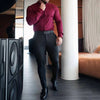 Men's  Casual Shirt Slim Fit Micro-elastic Long Sleeve Comfortable Versatile Stand Collar Tops Camisas  Men Dress Shirt