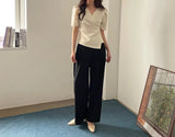 Women Blouse 2025 Spring Summer Solid Tucked V Neck Slim Blouse Elegant Short Sleeve Asymmetrical Top For Women Hot Sale