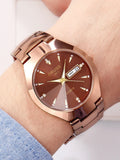 ORUSS Relogio Feminino Couple Watch Men Quartz watch for Lovers Luxury Womens wristwatch Week Display Stainless Steel Waterproof