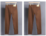 New Plus Size High End Casual Pants for Men's Straight Stretch Loose Mid High Waist Long Pants Brand Clothing Slim Jeans 28-44