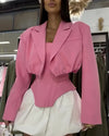 European and American women's clothing 2025 autumn new fashion short style small suit jacket irregular vest two-piece set