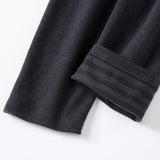 2-piece plus size men's fall/winter thermal underwear set fashion simple sleeve striped long-sleeved trousers casual pajamas set