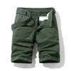 Summer thin multi pocket pure cotton workwear shorts men's oversized loose straight leg five point casual over knee beach shorts