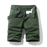 Summer thin multi pocket pure cotton workwear shorts men's oversized loose straight leg five point casual over knee beach shorts