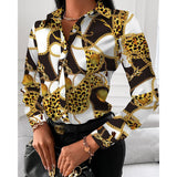 Women's Blouse Fashion Print Long Sleeve Tops Black Elegant Shirts & Blouses Autumn Youthful Woman Clothes 2023 New Arrivals