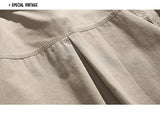 Men Oversize Loose Casual Long Sleeve Outdoor Cargo Shirts Cityboy Streetwear Fashion Plus Size Washed Cotton Shirt Blouse