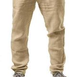 Mens Thin Style Cotton White Cargo Pants Male Spring New Breathable Solid Color Linen Trousers Fitness Streetwear Pantalon Homme