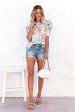 Women Blouse Fashionable Summer Versatile Urban Leisure Bubble Sleeve Round Neck Straight Tube Women's T-shirt Blouses Shirts
