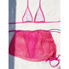 S - XL Mesh Fishnet Skirt Halter Bikini Female Swimsuit Women Swimwear Three-pieces Bikini set Bather Bathing Suit Swim V4889