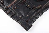 PLUS Size Leather Coats Male Luxury Brand Winter Mens Fashion Motorcycle PU Leather Jacket Cool Zipper Pockets Leather Jacket