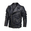 PLUS Size Leather Coats Male Luxury Brand Winter Mens Fashion Motorcycle PU Leather Jacket Cool Zipper Pockets Leather Jacket