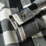 Mans Clothes Shirt Fashion Mens Hooded Lined thin Jacket Long Sleeve Lumberjack Padded Shirt Work Shirt Plaid