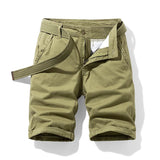 Summer thin multi pocket pure cotton workwear shorts men's oversized loose straight leg five point casual over knee beach shorts