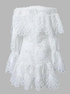 Plus Size Dress Women Party Sweet Off Shoulder New Fall Clothes Hollow Out Long Sleeve Mini Dresses Wholesale Dropshipping 2025