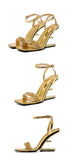 Eilyken Street Style Crystal Diamond Square Toe Womens Sandals Fashion Buckle Strap Strange Heels Summer Shoes