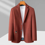 plus Size Men's Fashion Suit 2025 High Quality Slim Fit Solid Color Hipster Casual Coat for Spring Autumn