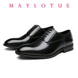 Mens Leather Shoes High Quality Men's Shoes Pointed Oxford Wedding Leather Men Dress Shoes 2024 Gentleman Office Man Shoe