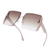 Women's Sun Glasses Vintage Square Sunglasses Woman Classic Retro Gradient Mirror Frameless Sun Glasses Female Fashion