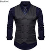 2025 Men's Formal Dress Vest Top Double Breasted Casual Tank Tops Solid Slim V-Neck Club Party Suits Vest Formal Waistcoat Men
