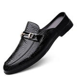 Men's plus size casual leather shoes Four Seasons new outdoor anti slip comfort walking shoes business Half support leather shoe