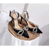 Womens Sandals Sexy Pointed Toe Luxurious Rhinestone Designer Women's Shoes Summer New Elegant Party Dress Womens Stiletto Heels