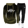 Mens Tracksuit Splash-ink Hooded Sweatshirt Casual Trousers Running  Suit Men Sports Two-piece Set Male Fashion Jogging Clothes