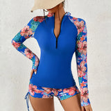Female Swimsuit With Long Sleeves Swimwear Sports Surfing Tankini Set Beachwear Two-Piece Bathing Suits Pool Women Swimming Suit