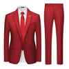 Men's Suits 2pcs Mens Business Suit Notch Lapel Blazer Formal Wedding Groom Pants Smart Casual Groom Tuxedos (Blazer+Pants)
