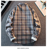 2025 New Arrival Mens Plaid Shirt Long Sleeve Casual Shirts Button Down Regular Fit Work Shirts