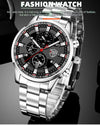 Fashion Mens Sports Watches Men Business Stainless Steel Quartz Watch Luxury Man Casual Calendar Luminous Clock Reloj Hombre