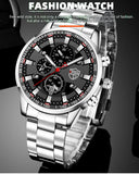 Fashion Mens Sports Watches Men Business Stainless Steel Quartz Watch Luxury Man Casual Calendar Luminous Clock Reloj Hombre