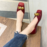 Women Flats Pu Leather Yellow Flat Shoes Solid Color Soft Sole Slip on 2025 Summer Female Fashion Shoes Square Toe Ballet Shoes