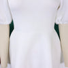 Elegant Dresses for Woman 2024 O Neck Short Sleeve High Waisted Pleated Mid Calf Luxury Female Birthday Party Dinner Vestidos