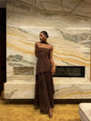Mozision Elegant Strapless Sexy Maxi Dress For Women Gown With Scarf Off-shoulder Sleeveless Backless Split Beach Long Dress