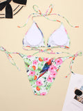 Women's Swimwear 2022 Push Up Bikini Two Pieces Swimsuits Halter Bandage Bathing Suits Sexy Thong Bikini Sets Summer Beach Wear