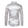 Nightclub Dress Red Satin Shirts Men Clothing Silk Like Long Sleeve Roupas Masculinas Mens Sexy Wedding Party Button Up Shirts
