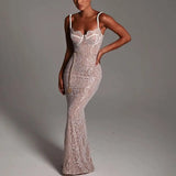 Women's Clothing 2025 New Lace Camisole Fashionable Temperament Dress Long Skirt Off Shoulder Slim Fit Dress Summer Dress Dress