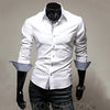 Mens Casual Shirts 2025 Single Breasted Men Slim Fit Dress Long Sleeve Shirts Soild Male Social Shirts Designer Chemise Homme