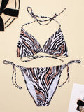 Women's Swimwear 2022 Push Up Bikini Two Pieces Swimsuits Halter Bandage Bathing Suits Sexy Thong Bikini Sets Summer Beach Wear