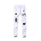 Punk Plus Size Pants Men Skinny Ripped Hole Patchwork Jeans Slim Pencil Denim Hip Pop Trousers Autumn Winter Streetwear Men's