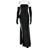 Mozision Strapless Backless Sexy Maxi Dress For Women Fashion Off-shoulder Sleeveless Floral High Split Evening Party Long Dress